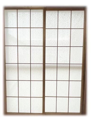 カエイレース加栄レース障子紙の代わりに貼るレースカール柄幅100cmx丈200cmホワイト2枚組