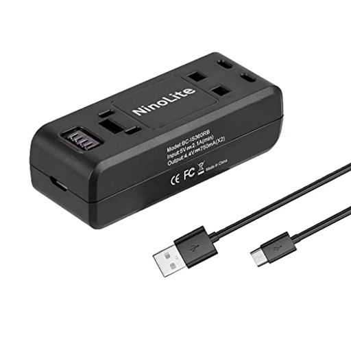 NinoLiteInsta360ONER/ONERS用USB型デュアルバッテリーチャージャー、バッテリー2個同時充電可CM539CINORBT/A対応充電器黒