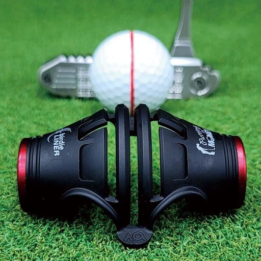 Golf - BIRDIE79バーディーライナーブラックゴルフボールマーカーアライメントツールキット-360度トリプルラインステンシル3色ペンとギフトボックス付き-プレミアム品質