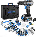 【20V電動ドリル付き】186点本組工具セットホームツールセット家庭用ツールセット日曜大工DIYセット作業工具セット家具の組み立て住まいのメンテナンス用修理道具セット便利な収納ケー…