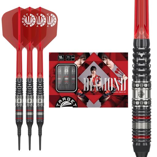 いわお小鈴選手NEWモデル DIAMOND GEN-3:「煌めきを放つ勝利へのダイヤモンド」いわお小鈴選手の個性が宿る美と力の融合 DIAMONDテーマの具現化:リアセクションにはきらめく星を思わせる断片的なダイヤモンド形状のカットが施され独特でエレガントな仕上がりに。センターには二重のダイヤモンドリングのモチーフがあしらわれることにより洗練された印象を高め、機能性だけでなく視覚的にも魅力的なデザインに。 多用途で扱いやすいストレートバレル:多用途で扱いやすいストレートバレルのデザインを採用。全体にカットが施されているのでフロントとリア、どちらのグリップスタイルでも快適に扱うことができるデザイン。幅広いプレイスタイルに対応。リアセクションでは安定感を重視しつつ、適度なホールド感を提供。フロントセクションは幅の異なるリングカットを施すことにより多様なプレイニーズに応える。 ダイナミックで力強い美学:フロントセクションは、レッドとブラックの大胆な配色が特徴で、いわお選手のお気に入りのカラーコンビネーションを反映。