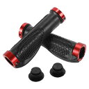 BULLSPANN1セット自転車ハンドルバーグリップ滑り止め人間工学構造自転車グリップダブルロックオンハンドルバーグリップEバイクトレッキングバイクマウンテンバイク用レッド