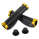 BULLSPANN1セット自転車ハンドルバーグリップ滑り止め人間工学構造自転車グリップダブルロックオンハンドルバーグリップEバイクトレッキングバイクマウンテンバイク用ゴールドトーン