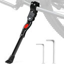 自転車サイドスタンドバイクキックスタンドアルミ合金製長さ調節可能簡単取り付け24-29インチ~700C対応ロードバイク/クロスバイク/マウンテンバイクに適用ネジとレンチ付属(ブラック)