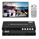 4K@30HZHDMI画面分割器4入力1出力HDMI画面分割切替器4X11080PRS232画面切り替え器HDMI4画面同時表示シームレス切り替えマルチビューワDVD/ゲーム機/NINTENDOSWITCH/PS4