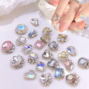 DEVENTORZラインストーンネイルパーツ6個入りネイルラインストーン宝石ストーン3Dひし形ハート方形ネイルアートパーツネイルデコレーションジェルネイルパーツ組み合わせ(ホワイト)