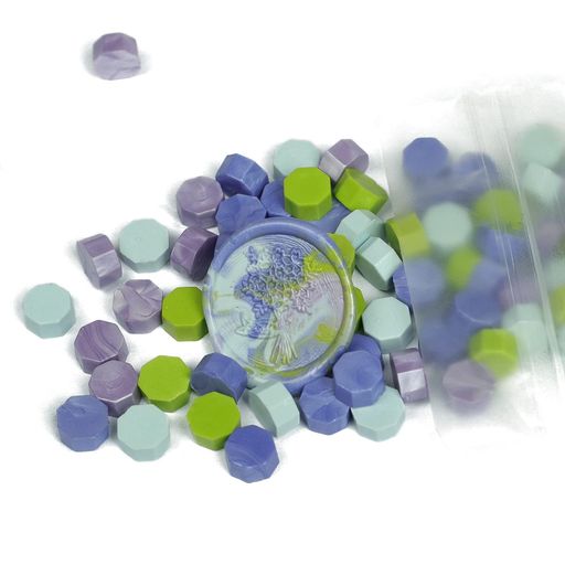 シーリングワックスワックスビーズ八角形ブレンドカラー100粒(幽玄なる訪ね歩き)12.5cm*9cm*1cm