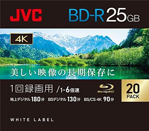 ビクター(VICTOR)JVC1回録画用ブルーレイディスクBD-R25GB片面1層1-6倍速20枚ディーガその他国内主要メ..