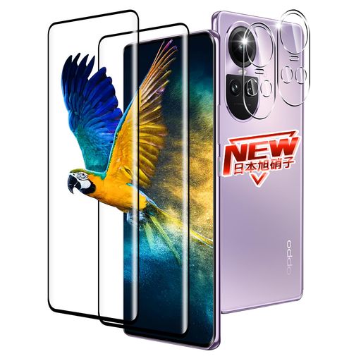 樂天商城 - 【2+2枚セット】対応OPPOReno10Pro5Gガラスフィルム2枚+レンズ保護フィルム2枚指紋認証対応OPPOReno10Proフィルム強化ガラスフィルムケース【硬度9H日本旭硝子製】対応OPPO