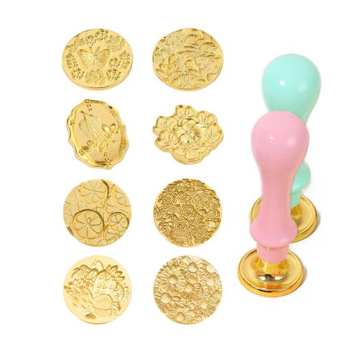 MAEXUSシーリングスタンプヘッドセット8個ベリーの森物語真鍮製シーリングヘッド2点ハンドルシーリングスタンプヘッドミニ封書装飾シーリングスタンプヘッド交換部品パーツワックスプ…