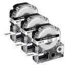 YUUテプラ18MM白強粘着互換キングジムテプラテープ18MM白地黒文字SS18KテプラPROSR-GL1SR-MK1SR750SR370SR170テープカートリッジ8M長さ3個セット(2)