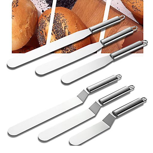 3個入クリームヘラケーキヘラステンレスジャムヘラ業務用お菓子作り(彎)