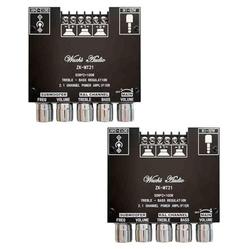 2PCS ZK-MT21 50W+50W+100W 12V-24V AUX Input Audio Power Amplifier