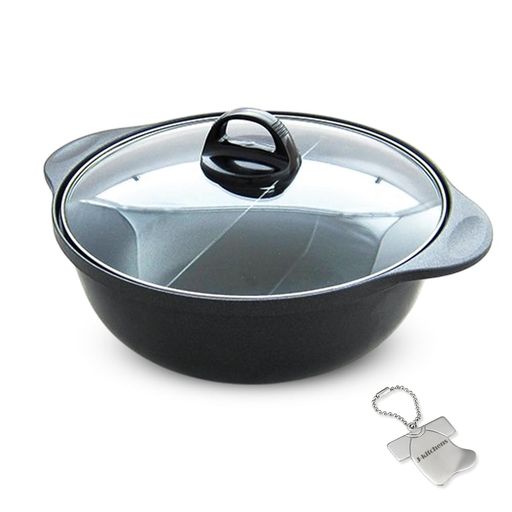 J-kitchens鍋仕切付き約3~4人用26cmIH対応ふっ素樹脂加工日本製オリジナルTシャツ型缶オープナー付