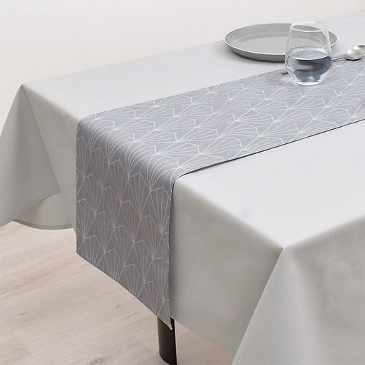 スタイルデコール(STYLE Decor) テーブルランナー ラミネート 防水 北欧 テーブルセンター 210cm 拭ける グレー シンプル ライン W2701230