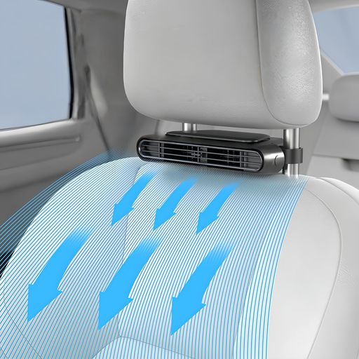 【2026年夏に新規上場】 AUSTYLCO 内蔵バッテリー車用扇風機 車載用USBシートファン 車のヘッドレスト換気扇 羽根のない扇風機 車用空気循環器 3段階風量調整 背中蒸れ解消 低騒音 取り付け…