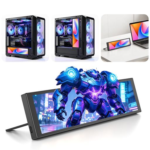 MT-VIKI 9.2インチ PCサブモニター 【リアルタイムシステム監視】 USB&9Pin給電 IPS液晶パネル PCケース内モニター パソコン副画面 専用ソフト カスタマイズ可能 ゲーミングPC デスクトップ対応