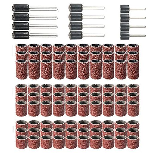 セット内容:30pcs1/2グリットリングはサンディングロッド4本とマッチング 30pcs3/8グリットリングはサンディングロッド4本とマッチング 30pcs1/4グリットリングはサンディングロッド4本とマッチング。 高品質な素材:このローラーは翡翠製で、製品の品質を保証しています。 幅広い用途に対応: リフォーム、アートクラフト、木材、冶金、機械、造船、軽工業で広く使用されています。DIY、クラフトプロジェクト、切削、研磨トリミングなどに最適です。 簡単な取り付けとシンプルな使用方法:ローラーを取り付けるだけで、すぐに使用可能。 優れた性能:曲面研磨に役立つ円筒形回転砥石は、優れた性能、耐久性、汎用性を備えています。