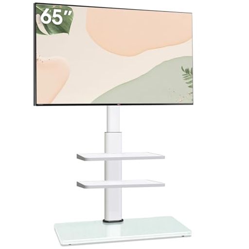 Corner Board - AOKCOSテレビスタンド壁寄せスタンド32~65インチ対応テレビ台首振り可能チルト機能高さ調整棚板2枚付荷重40kgホワイト荷重40kgFTC3402AGW-J