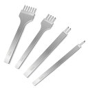 BAOYINGTE菱目打ち4本セット【耐久性・刃幅1.5MM・4MM刃間】革細工・レザークラフト用工具セットパンチ・穴あけツール1歯2歯4歯6歯高速度鋼製業務用...