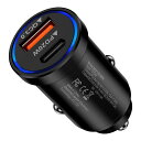 PD+QC38WカーチャージャーTypeCシガーソケットUSBとシガーソケットUSB-C超小型シガーソケット急速充電usb2ポートシガーライターusb車充電器タイプc車載充電器12V/24Vシガーソケット