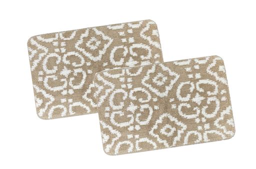 ふわっふわ!マイクロファイバーバスマットマシェリ40x60cmベージュ2枚組