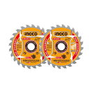 INGCO165MM超薄型TCTソーブレードセット24T、20MMアーバー、16MMリダクションリング2個パックTSB1653