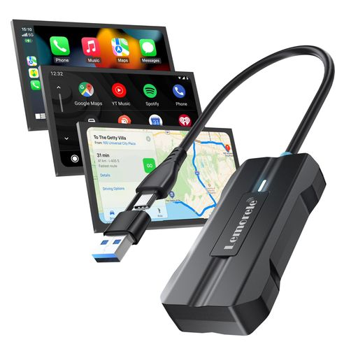 【2-IN-1 USB-A/C 一体化デザイン 2025最新登場】Lemorele ワイヤレス CarPlay&And...