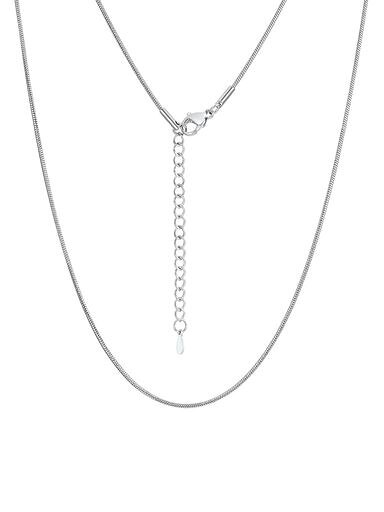 ChainsPro スネークチェーン ネックレス レディース サージカルステンレス 細い ペンダント用 丸い チェーンのみ 防水 シンプル 幅1.2mm シルバー 50cm