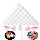 Wopanxye小分け丸ケース3ml50個セットプラスチッククリームケースアクセサリーケースビーズネイル収納ボックス自家製小物用収納ボローション化粧品詰め替え容器黒い蓋付き便利グッズ出…