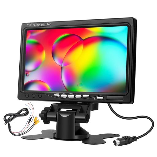 7インチTFT LCD車載モニター、800x480高解像度、アスペクト比:16:9、ビデオAV入力2系統 、ビデオシステム:PAL/NTSC自動切り替える。7インチ 液晶モニター , TFT LCD液晶採用 12V~24Vに対応! ご注意:付属の電源ケーブルとバックカメラ接続のポート(黄色部分)は4ピンオス航空プラグです。ご注文前、お手持ちのバックカメラのポートの形をご確認してください。 リモコンが付属、モニターボタン操作とリモート両方をサポートします、操作しやすい。モニターに電源を入れるだけで、作業を開始できます。電源コード付き、2台モニタを接続可能! (付属の電源コードと車の電源を接続にてモニタ-に給電します。シガーソケット給電式ではありません) ・ ディスプレイを上、下、左、右に調整可能、映像の明るさ、コントラスト、色合い調整機能付き。 電源 DC12V 入力 録画監視や車載モニター、バックアップシステム、DVD、VCD、ビデオカメラ、他の動画と設備にも汎用可能です。