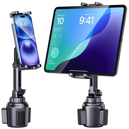 Uneawit スマホホルダー 車 車載 スマホ タブレットスタンド 伸縮アーム タブレットホルダー 自由調節 360度回転 差込取付 携帯ホルダー 安定性抜群 すべてのスマートフォンに対応 手帳型ケ…