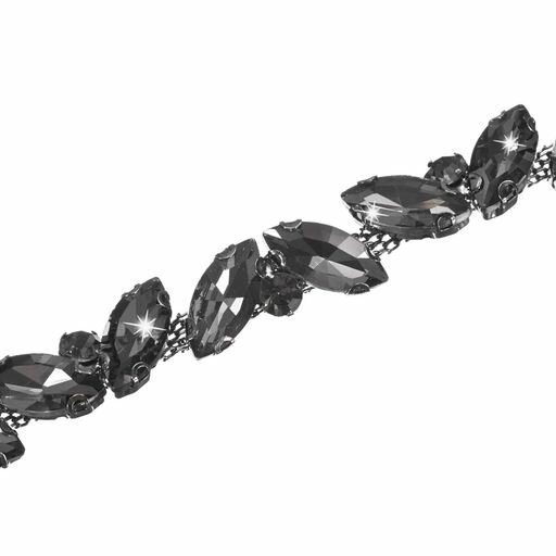 MMETERXITY水晶ラインストーンチェーントリム3ヤード水晶ブライダルコスチュームフラワーリーフチェー..