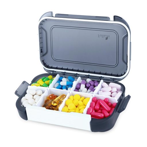 Fullicon「VitaSeal8」ピルケース大容量1週間薬ケース密閉防湿大きめ大きい特大ゴムパッキン付き薬入れ..