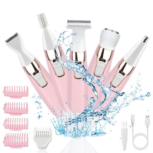 Imspaceレディースシェーバー1台5役全身vioシェーバー電気シェーバー女性防水USB充電式電動シェーバービキニライン眉毛シェーバー鼻毛カッター顔/脇/腕/産毛/背中/足/ムダ毛処理日本語説明…