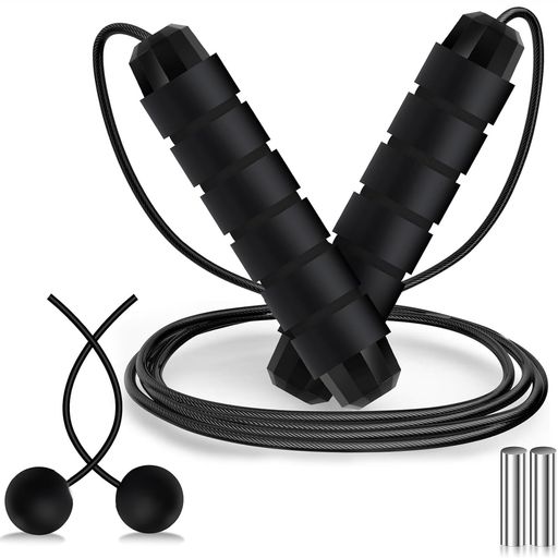 AUTAKI縄跳び大人用2点セット縄跳びトレーニング用大人用なわとび高負荷素材で時短フィットネスフィットネスロープ調整可高負荷素材で時短フィットネス縄跳びダイエ...