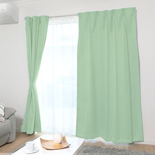 アイリスプラザ(IRIS PLAZA) カーテン 1級遮光 丈178cm 1枚 UVカット率85 【節電/省エネ】断熱効果50 保温効果30 以上 洗濯機対応 リビング 寝室用 プライバシー保護 幅150cmx丈178cm グリーン