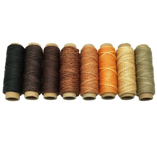 8色蝋引き糸レザークラフト革製品用ワックスコード革DIY手作り裁縫専用糸幅0.8mm30メートル8巻セット