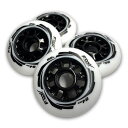 FOXPROSKATE85A84MMSHRPUインラインアウトドアローラースケート交換用ウィールベアリングなし(4輪パック)(白84MM)