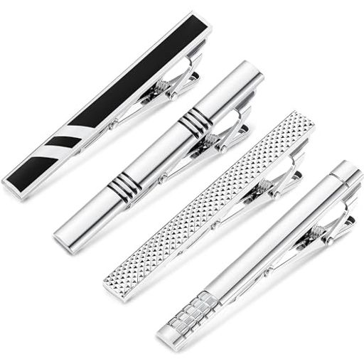 Jstyle4点ネクタイタイピンクリップメンズユニークボーイフレンドプレゼントブラックゴールドダークブ..