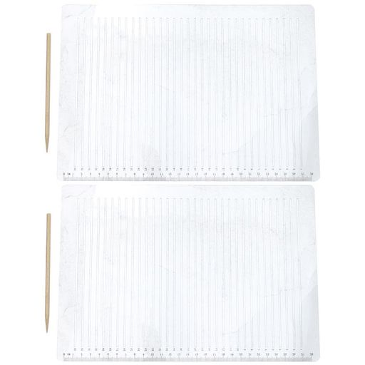 28cm直線描画ステンシル8mm間隔線テンプレート2本木製マーカー2本付き書道ステンシル測定定規ジャーナリング、絵画、紙描画用