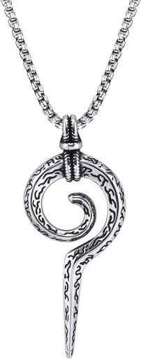 [SUNYOBAO]ネックレスメンズブランドシルバー咒いネックレスフブンバイキングツイストペンダント符号お守りステンレス金属アレルギー対応チェーン60cm個性的記念日クリスマスプレゼント