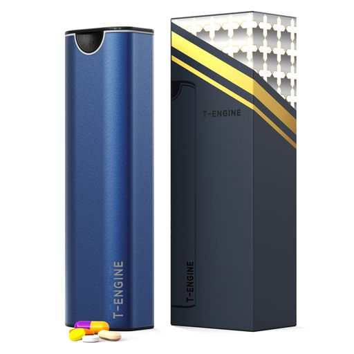 T-ENGINEピルケース1週間アルミ合金製1日1回大容量抗菌防湿薬ケース携帯用サプリメントケース飲み忘れ..