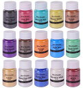 マイカパウダーセット15ボトルエポキシ染料着色剤ネイルパウダー真珠光沢カラー顔料DIYアート用化粧品グレード顔料スライムバスボム絵具ネイルポリッシュキャンドル作り石鹸作り着色…