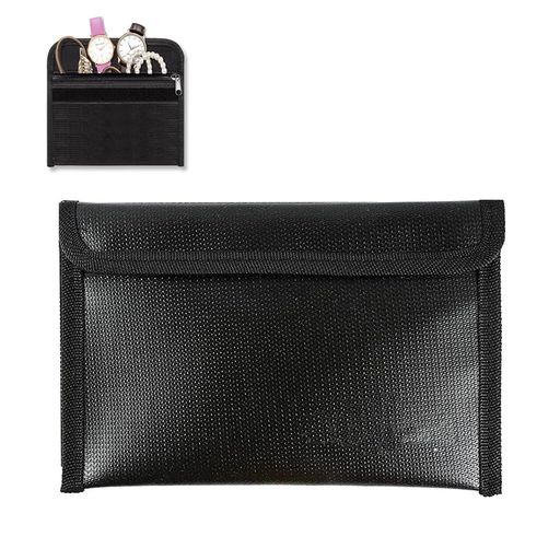 【商品仕様】サイズ:20*12cm。色:ブラック。 【高品質素材】防火ガラス繊維材料及びシリコンコーティングを採用しています。 【特徴】耐火性と防水性を備え、360 度全方向から保護し、高価な物品を高温や水の影響から守ることができます。 【持ち運び便利】自由に折りたたむことができ、収納しやすく、家庭からオフィスまで幅広く使用できます。 【幅広い用途】保険証、出生証明書、印鑑、カード類、パスポート、写真、通帳などに適用されます。