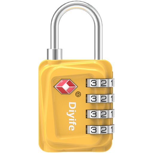 TSA南京錠[1個]Diyife南京錠TSAロックワイヤータイプ4桁ダイヤル式ロック安心旅行用盗難防止スーツケー..