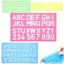 XIANFQNKJステンシルシートテンプレート英数字レター4枚セットアルファベット製図用レタリングシートDIY描画ステンシルプレート繰り返し利用可能手帳用テンプ...