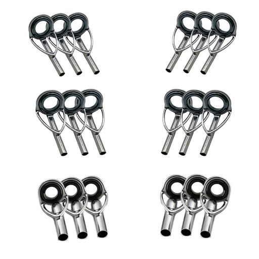 トップガイドロッドガイド18個セットステンレス釣り竿穂先交換修理キット(内径1.0mm~2.0mm)