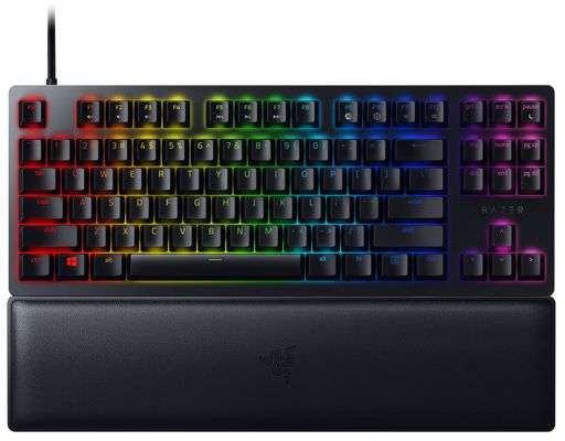 Razer Huntsman V2 Tenkeyless Clicky Optical Switch ゲーミングキーボード 英語 US配列 オプティカルスイッチ クリッキー触感 静音 テンキーレス ダブルショット PBT キーキャップ リストレスト