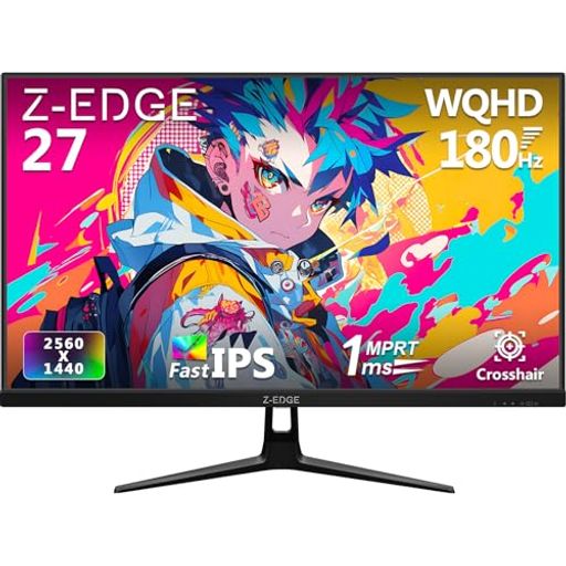 ZZ-Edge(ゼロエッジ)ゲーミングモニター27インチWQHD(2560x1440)高速IPSパネル応答速度1msDP1.4最大180Hz/HDMI2.0最大144HzFreeSync/HDR対応UG27QF